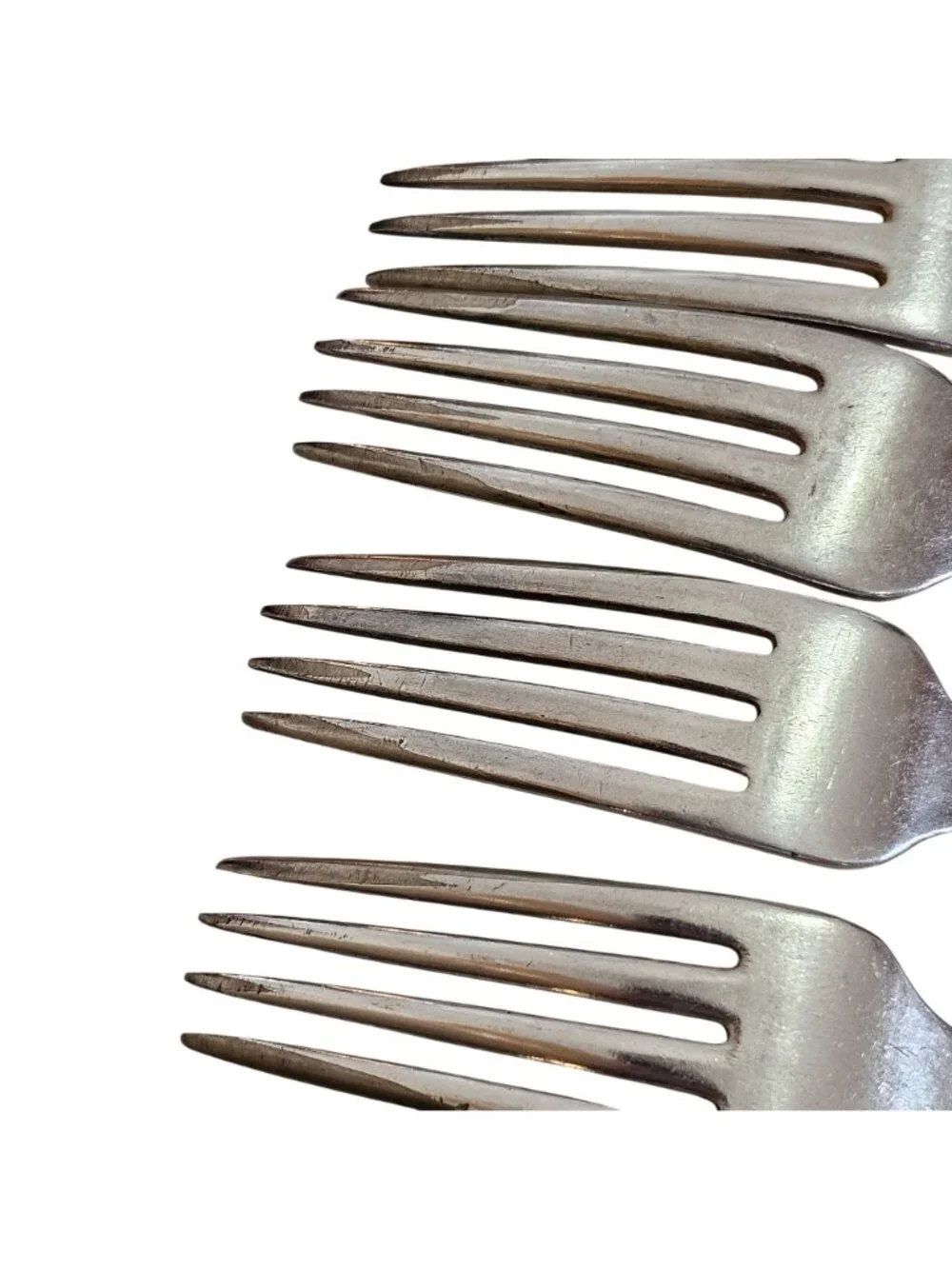 4 Oneida Coronation Forks Silverplate 7.5